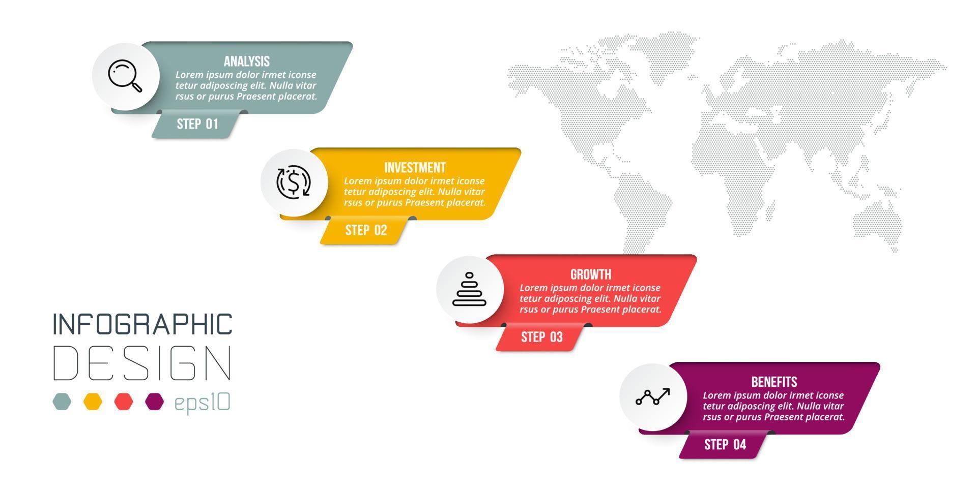 Infographic template business concept with diagram. vector