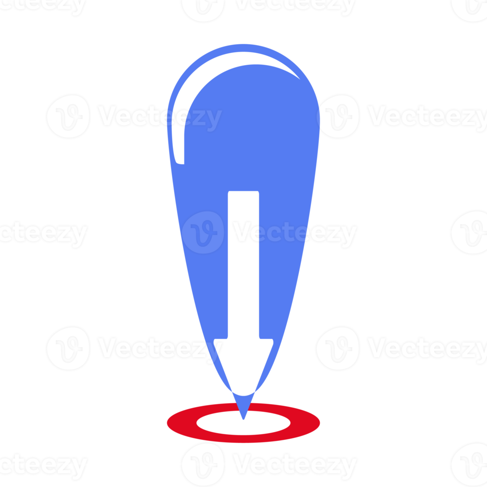 Geographisches Positionierungs System Symbol im eben Stil. Navigation Symbol Kennzeichen Taste Design. Zeiger Adresse unterzeichnen. bunt png Illustration.