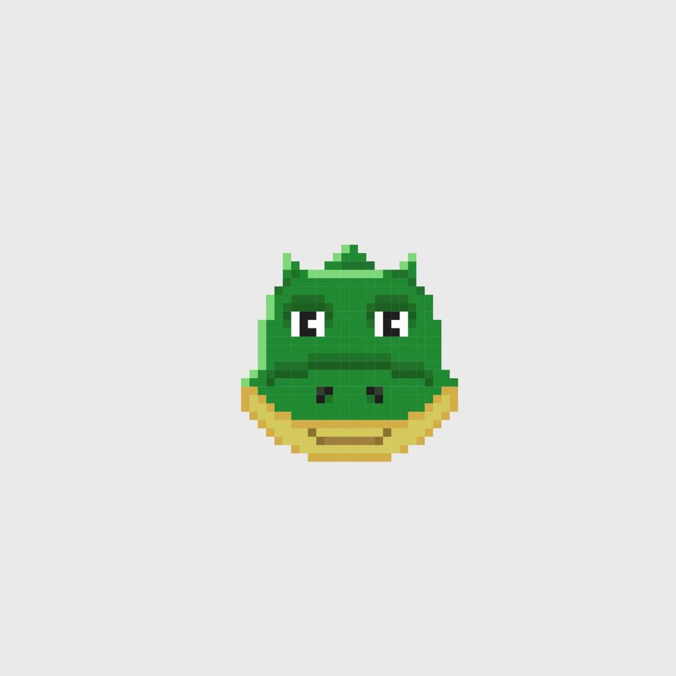 baby crocodile in pixel art style vector