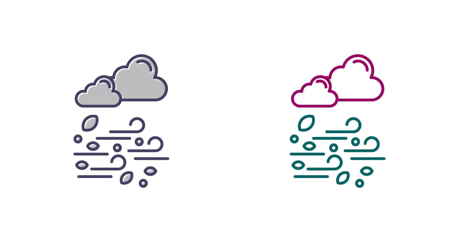 Ventoso clima único vector icono