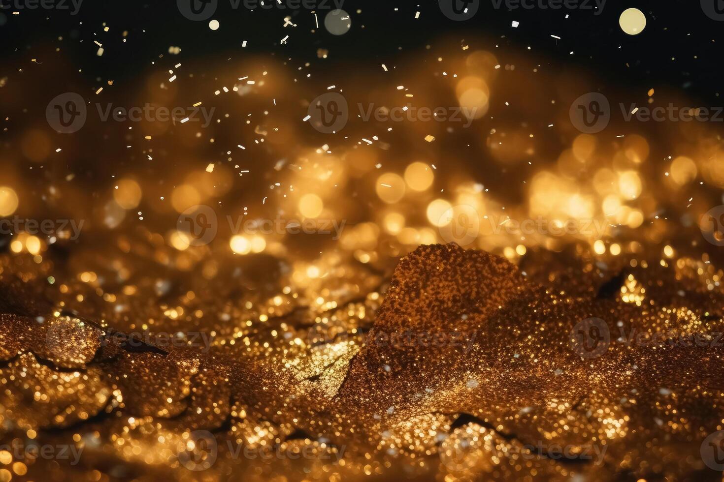 Golden glitter background created with technology. photo