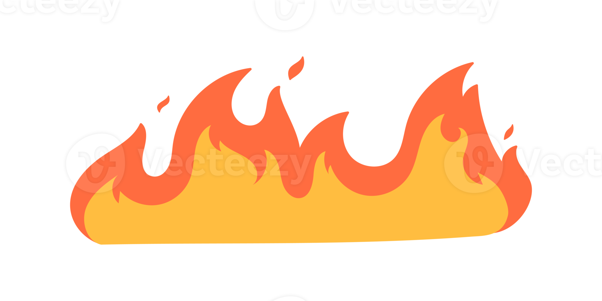 Cartoon fire effect. A yellow bonfire burns to heat. png