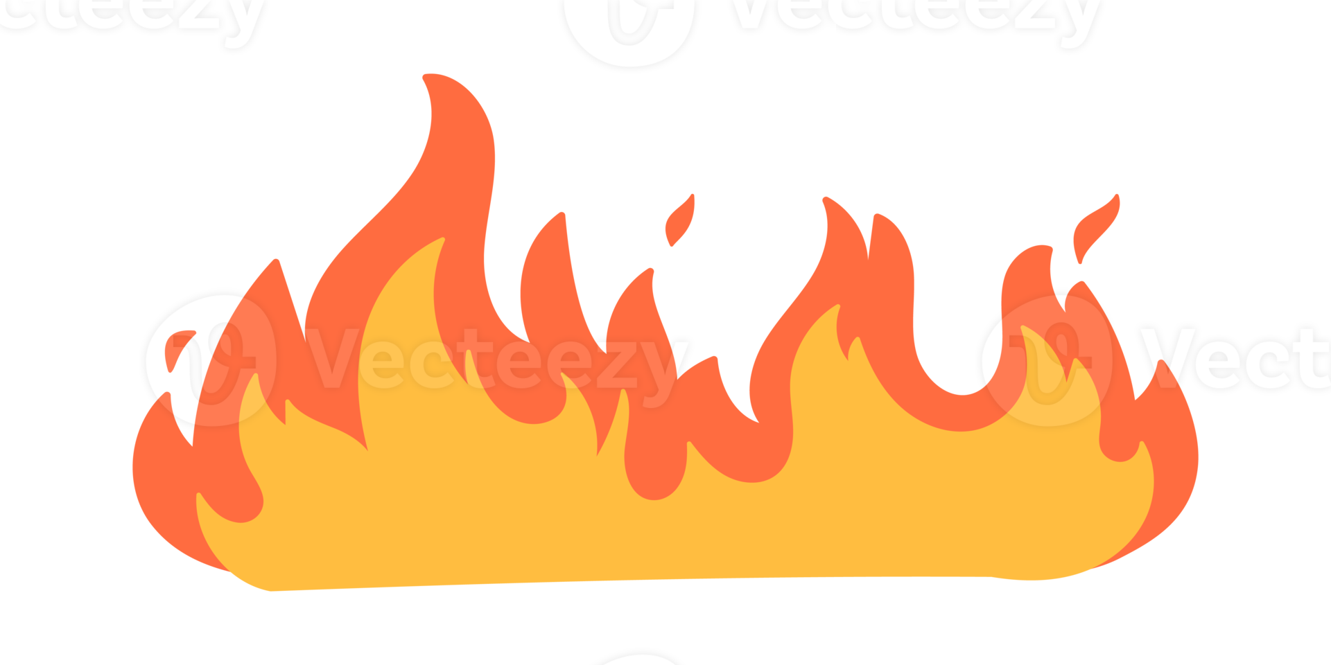 Cartoon fire effect. A yellow bonfire burns to heat. png