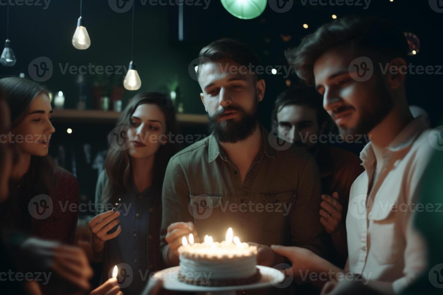 Party Time, Joyful Illustration of Birthday Celebration created with AI tools photo
