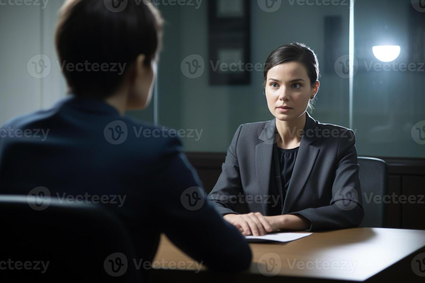 Job interview scene of job recruitment photo realism created with AI tools