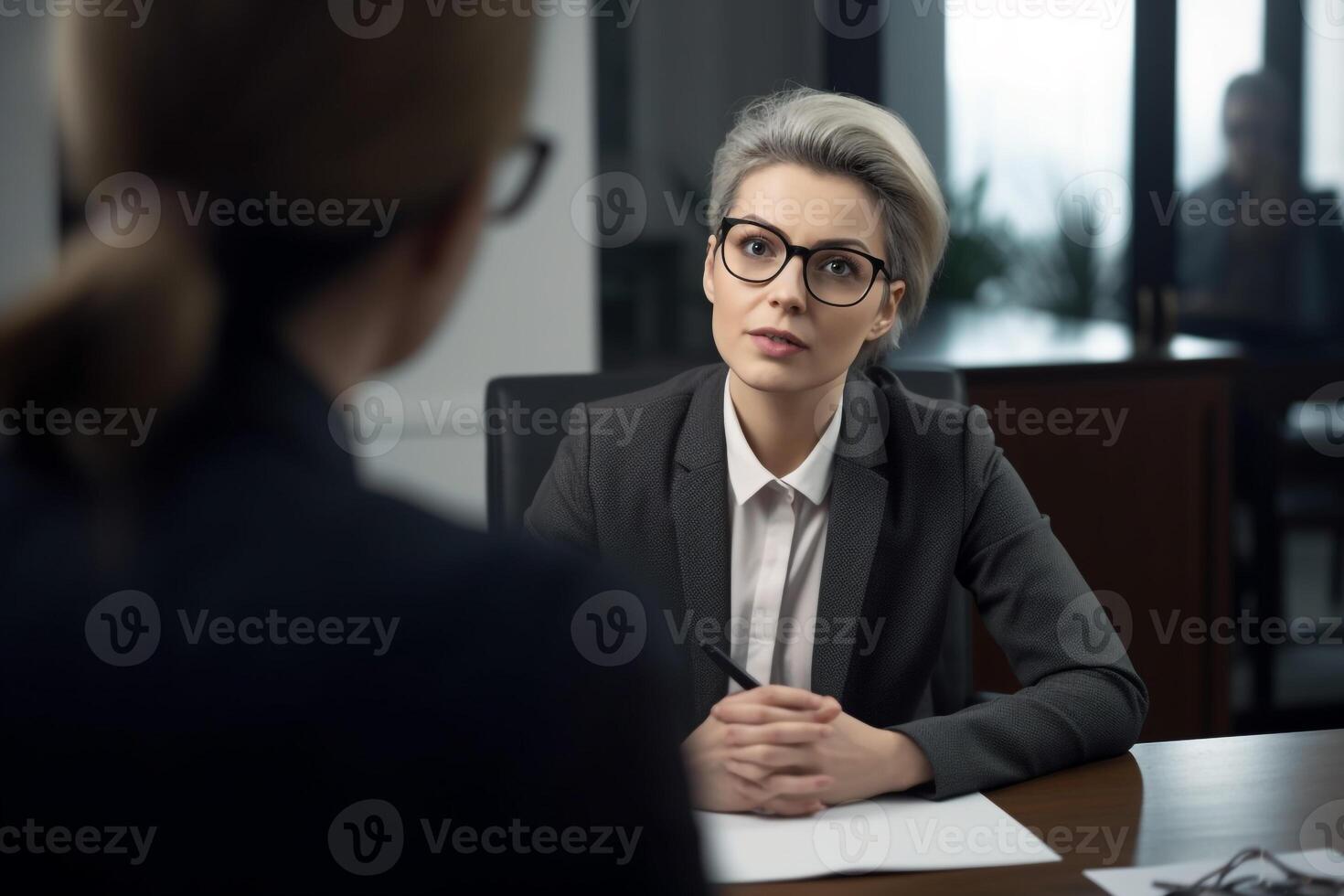 Job interview scene of job recruitment photo realism created with AI tools
