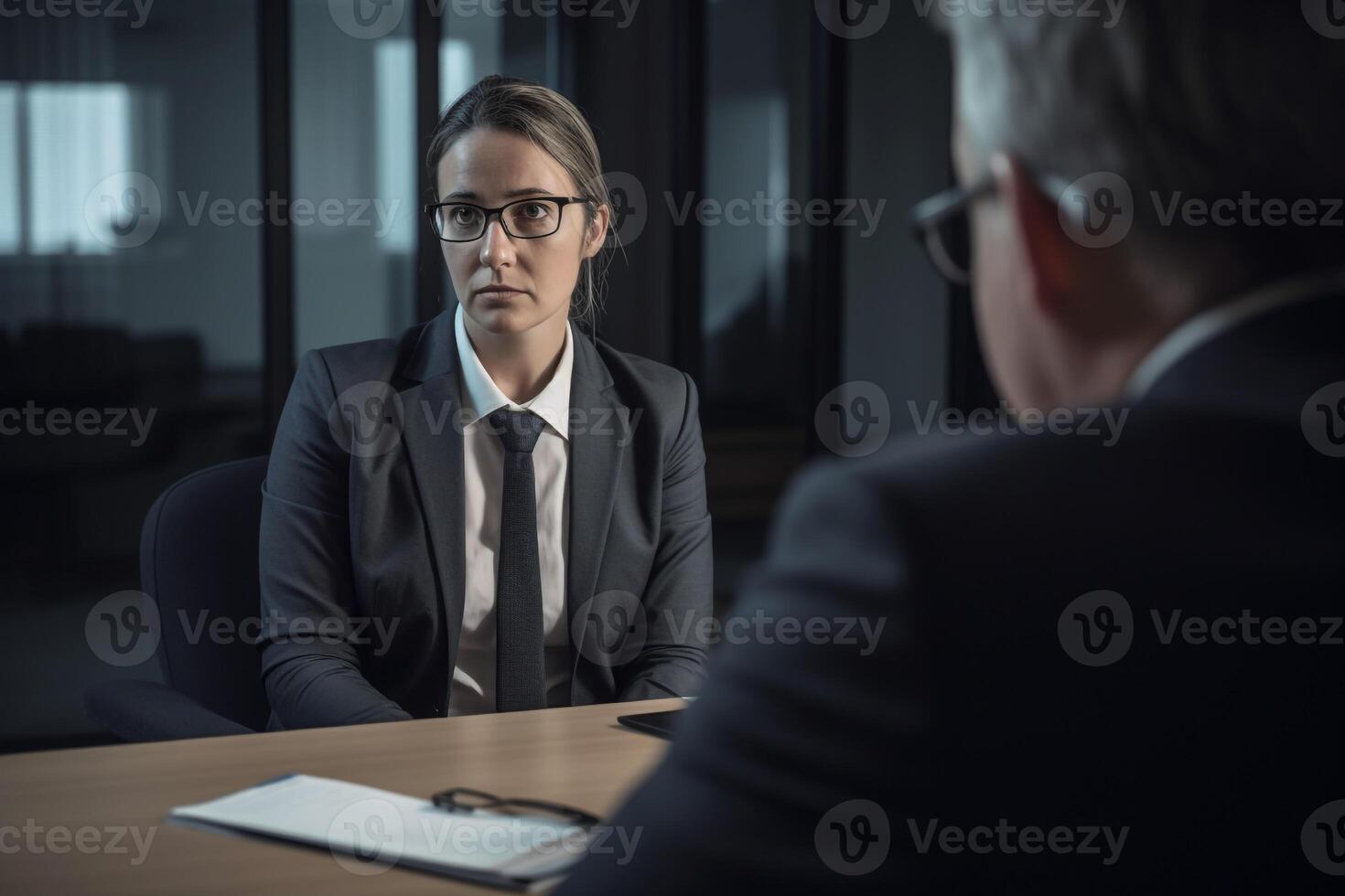 Job interview scene of job recruitment photo realism created with AI tools