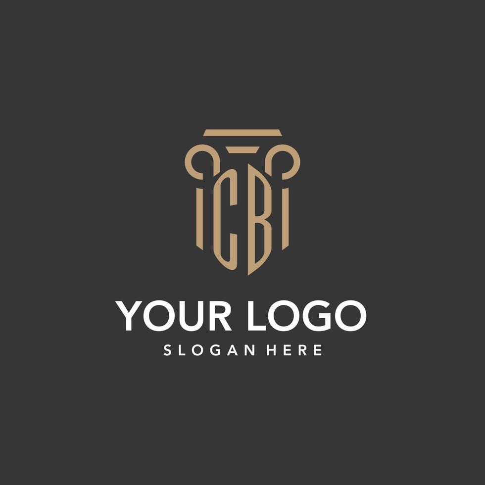 CB logo monogram with pillar style design vector