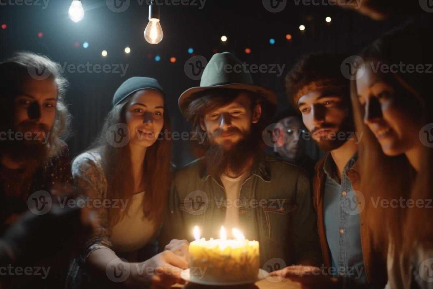 Party Time, Joyful Illustration of Birthday Celebration created with AI tools photo