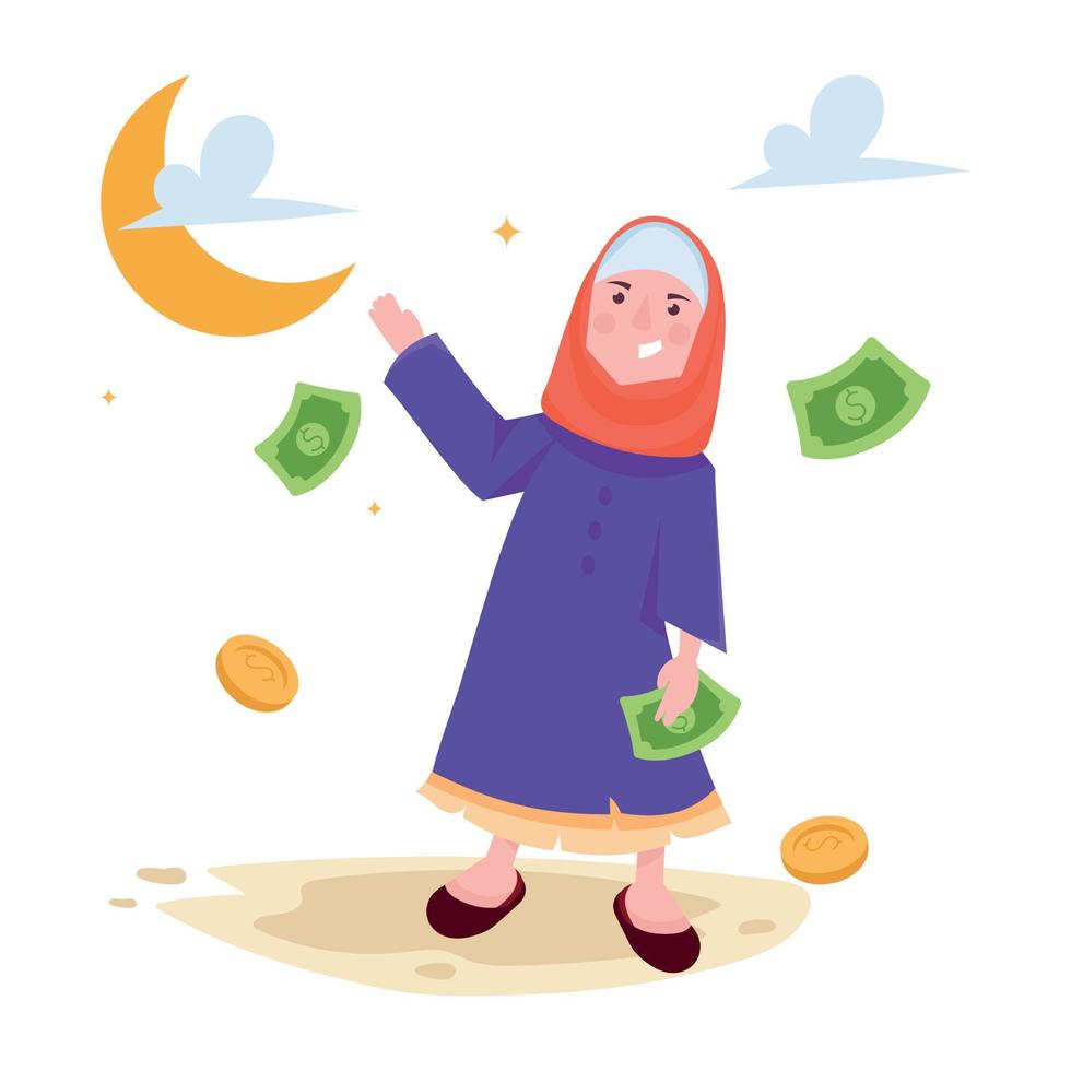 Trendy Eid Money vector