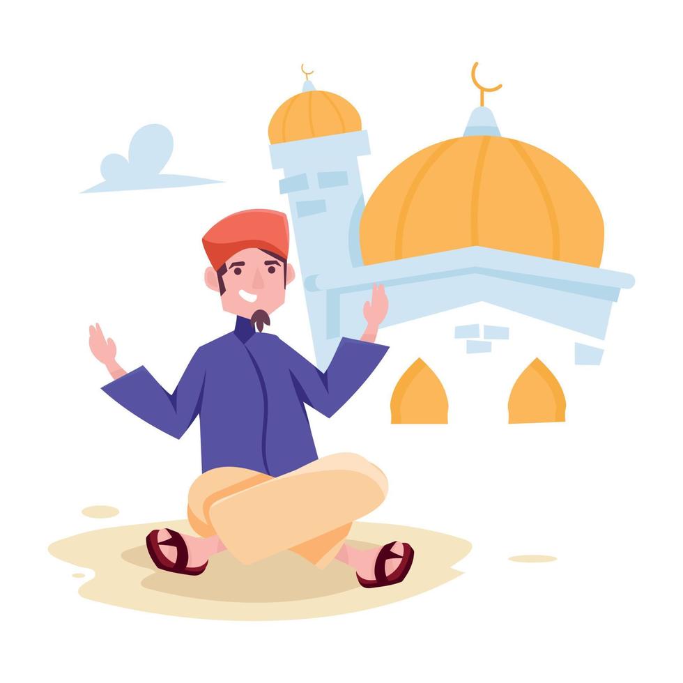 Trendy Eid Prayer vector