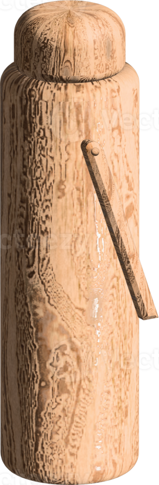 3d illustratie van traditioneel houten vacuüm fles png