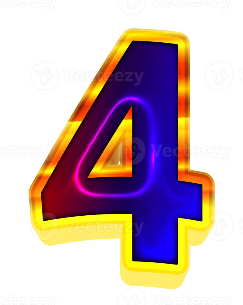 3d glänzend Gradient Nummer png