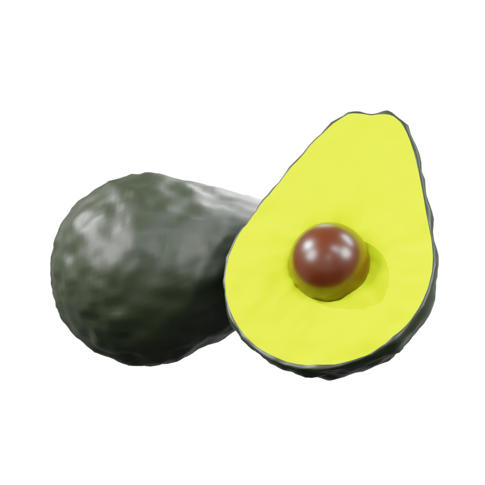 3d icon rendering avocado png