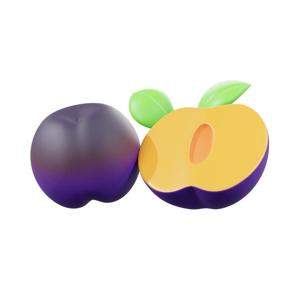 3d icon rendering plum png