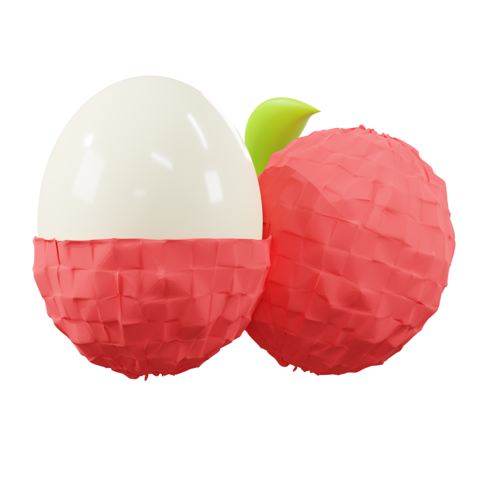 3d icon rendering lychee png
