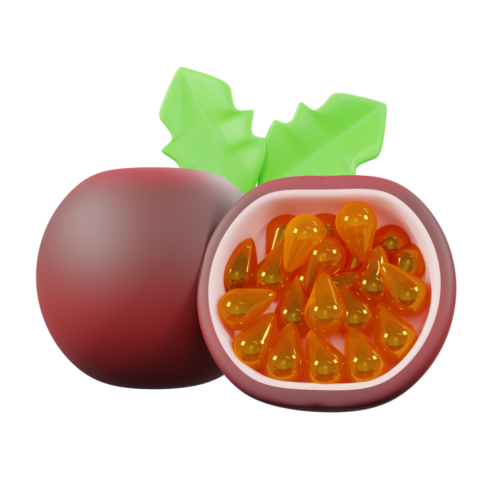 3d icon rendering passion fruit png