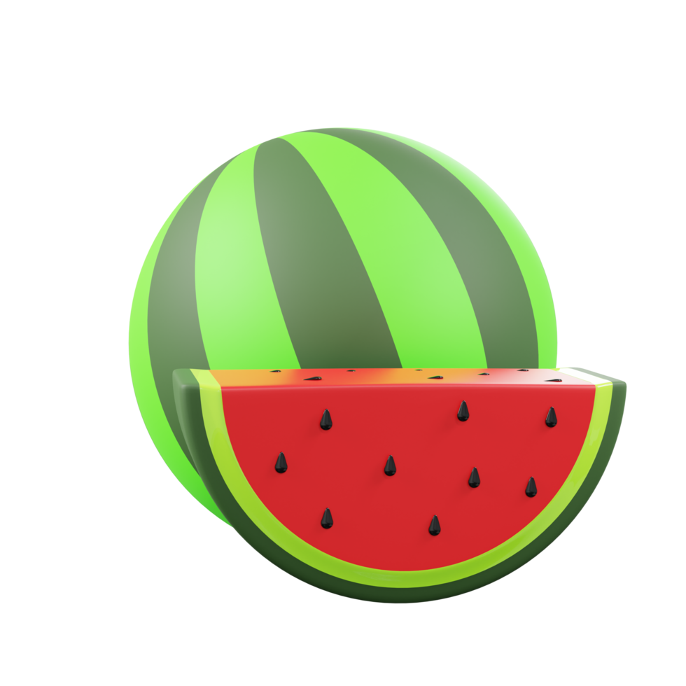 3d icon rendering watermelon png