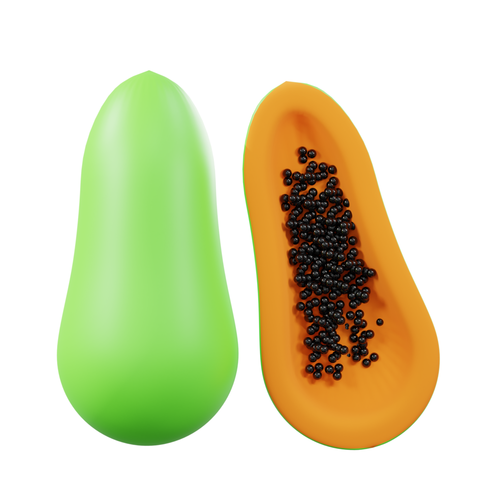 3d icon rendering papaya png