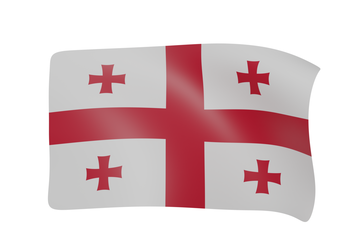 georgia waving flag 3d render png