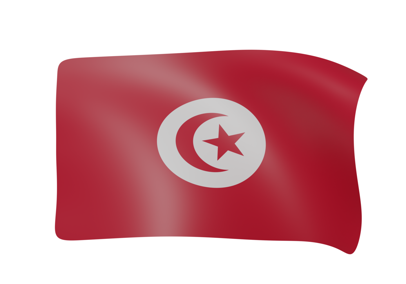 Tunisie agitant drapeau 3d png