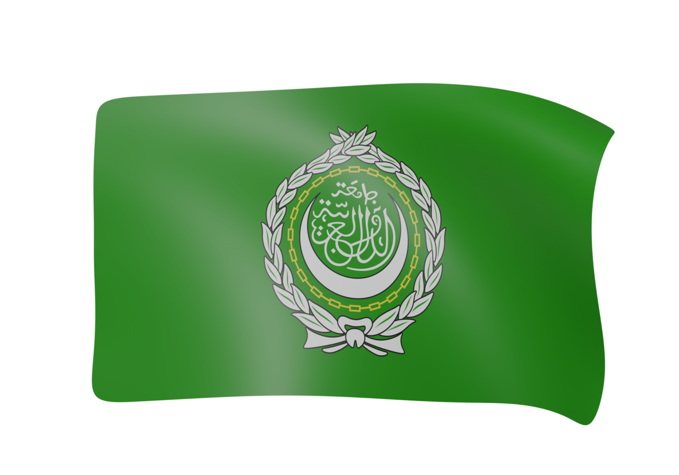 arab league waving flag 3d png