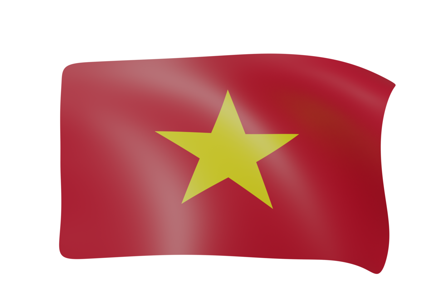 Vietnam agitando bandiera 3d png