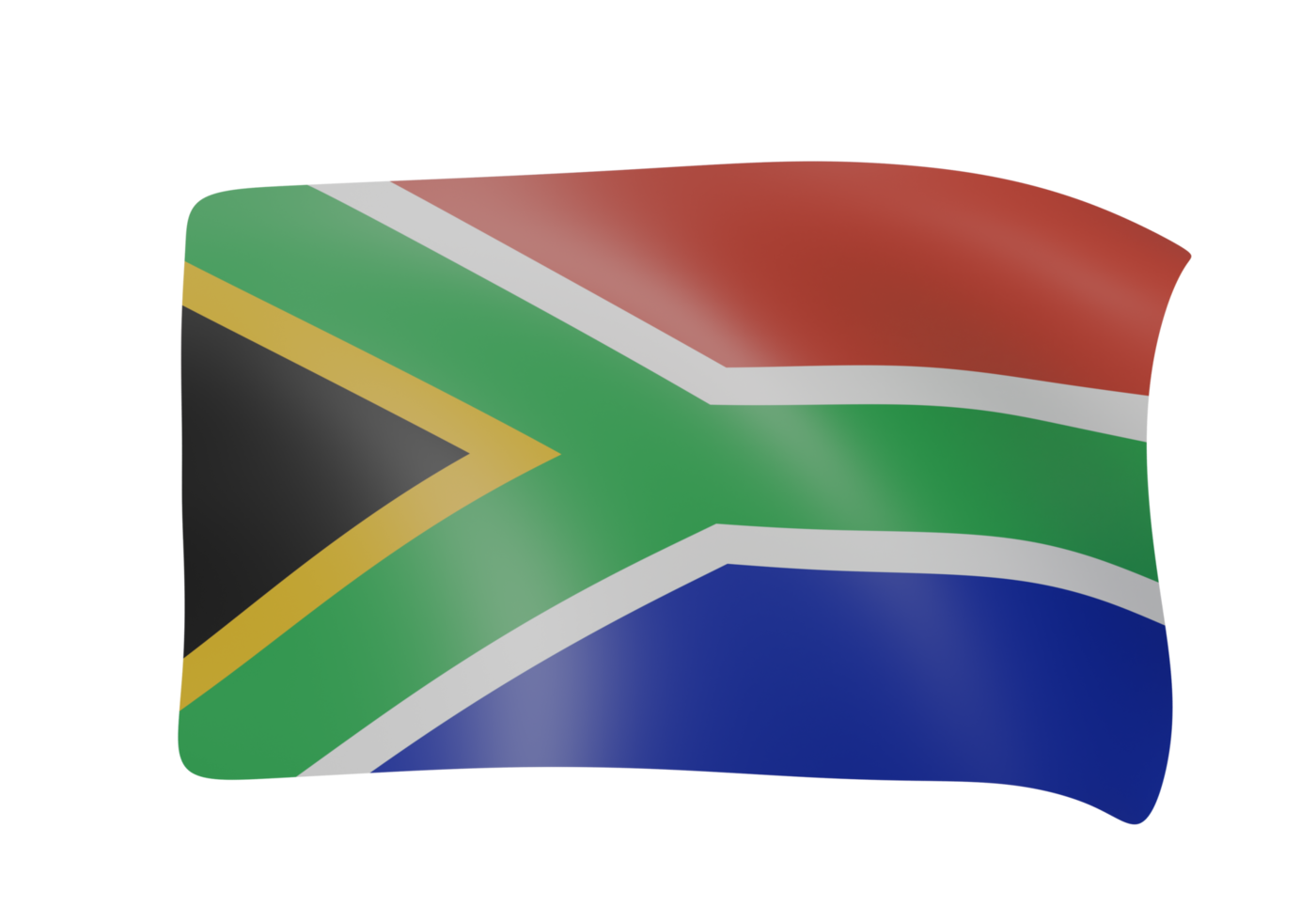 south africa waving flag 3d png