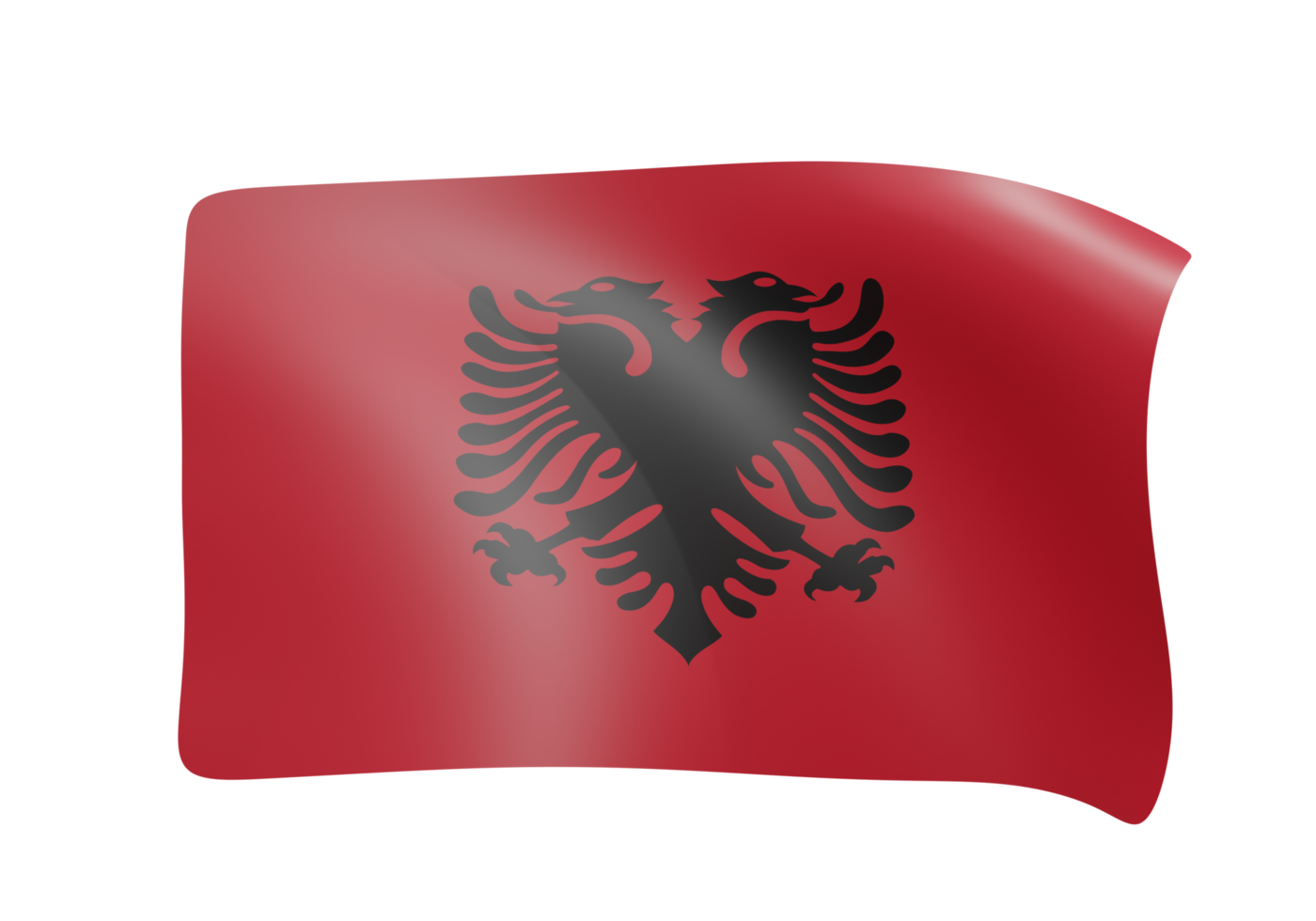 Albania agitando bandiera 3d png