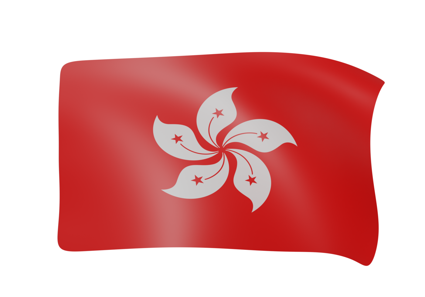 Hong kong agitant drapeau 3d png
