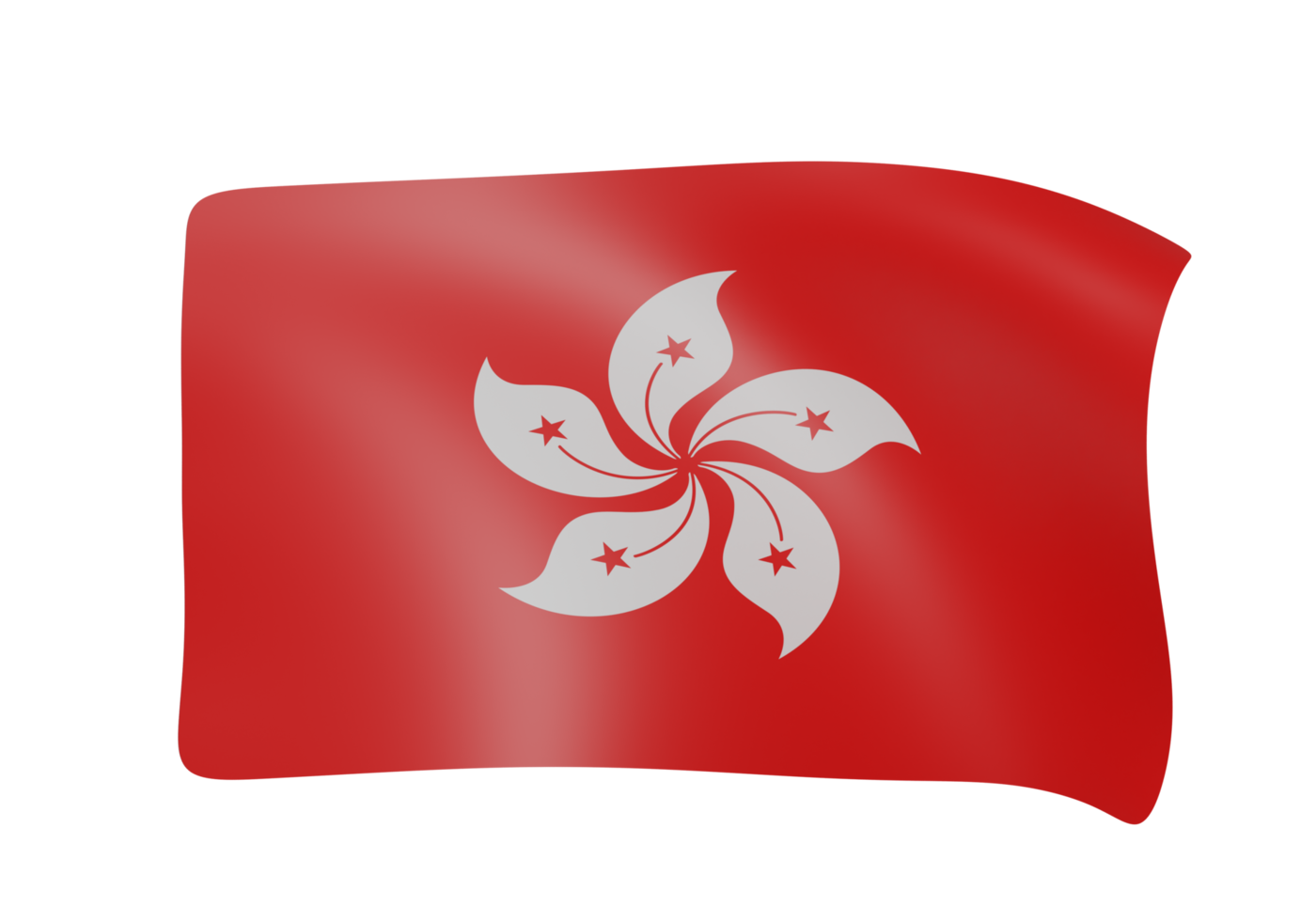 hong kong waving flag 3d png