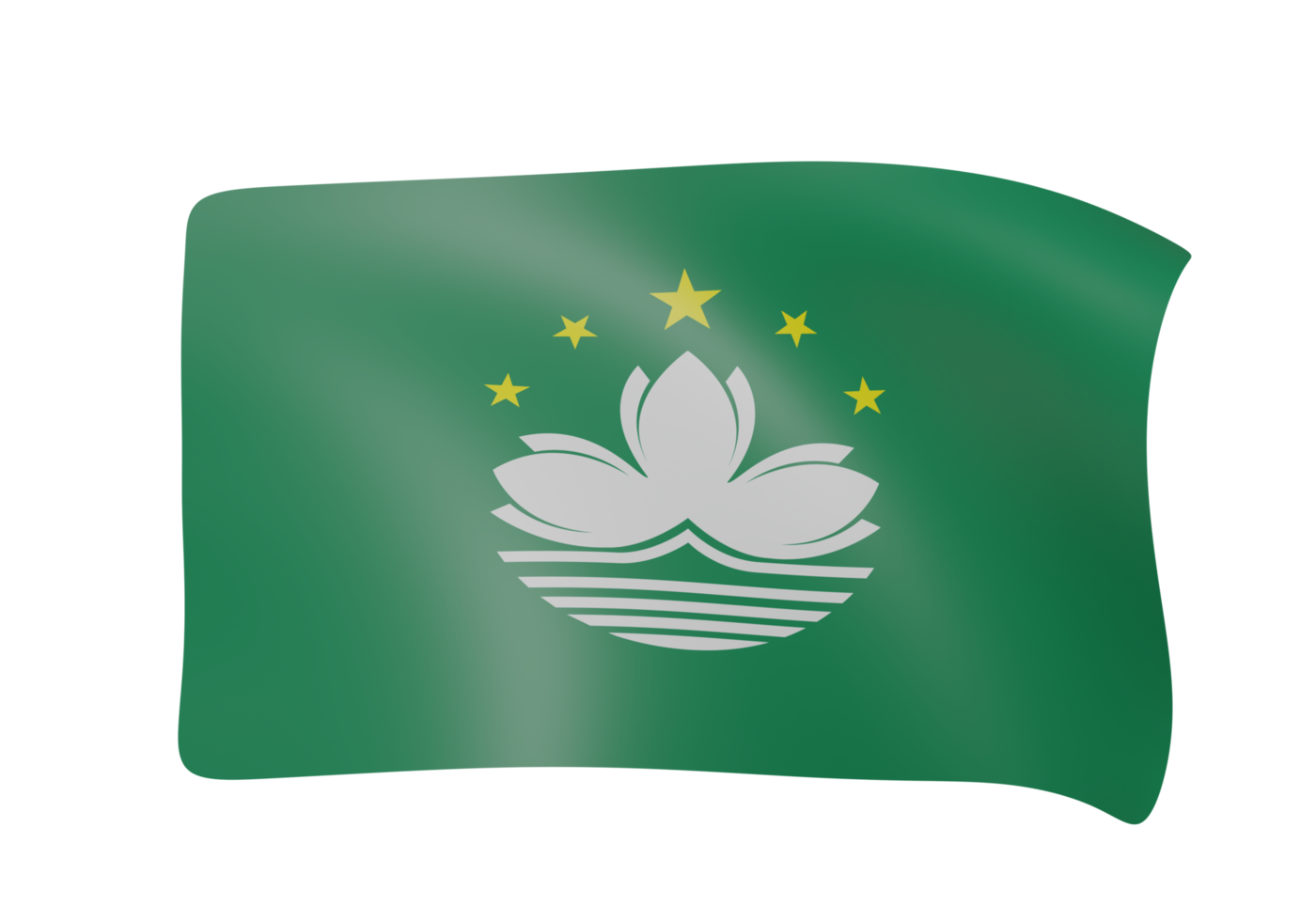 macau waving flag 3d png