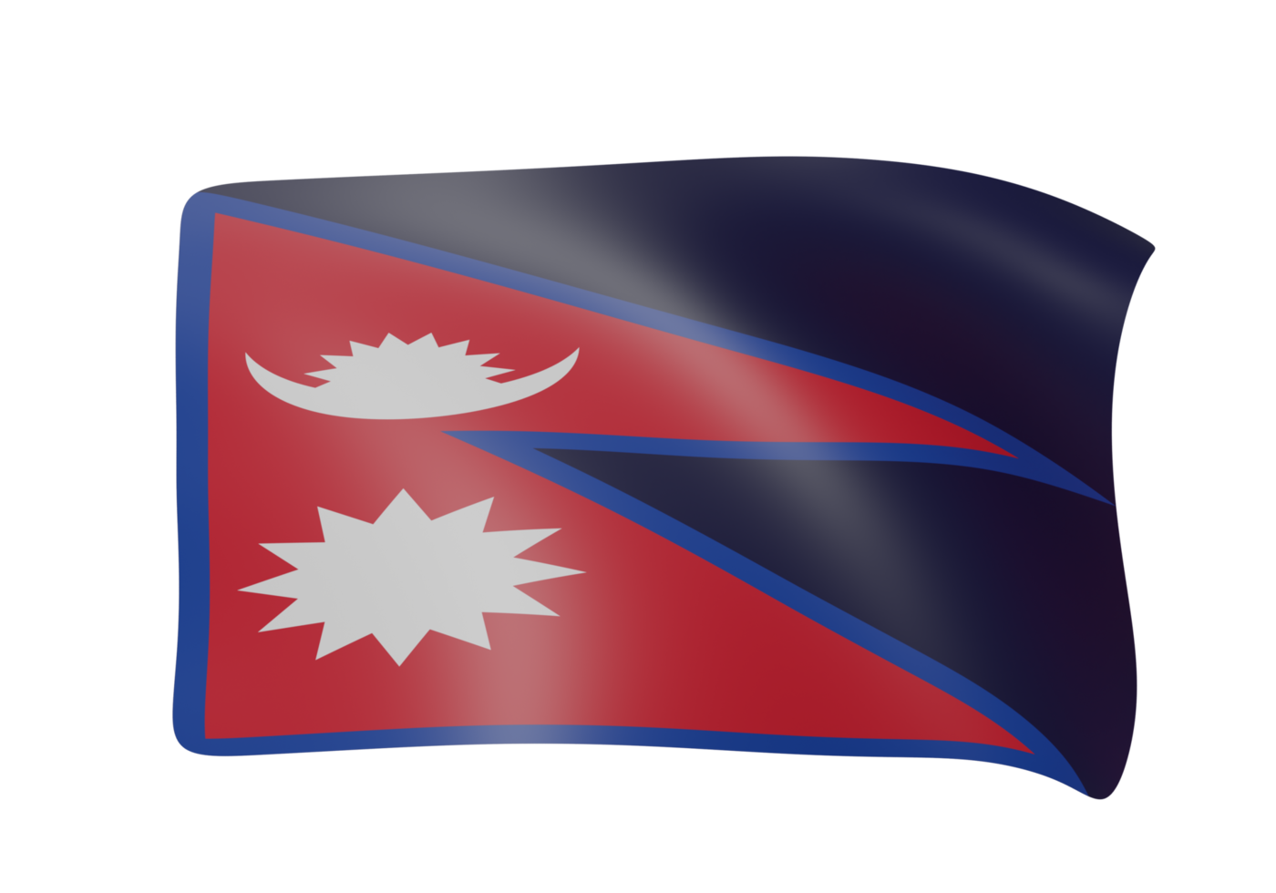 Nepal golvend vlag 3d geven png