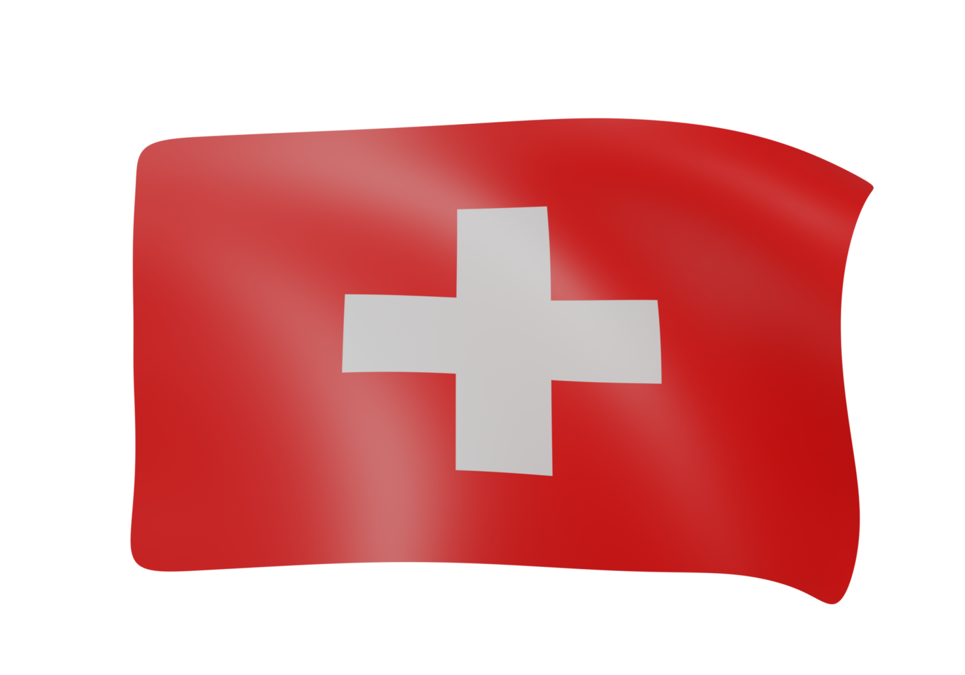 switzerland waving flag 3d render png