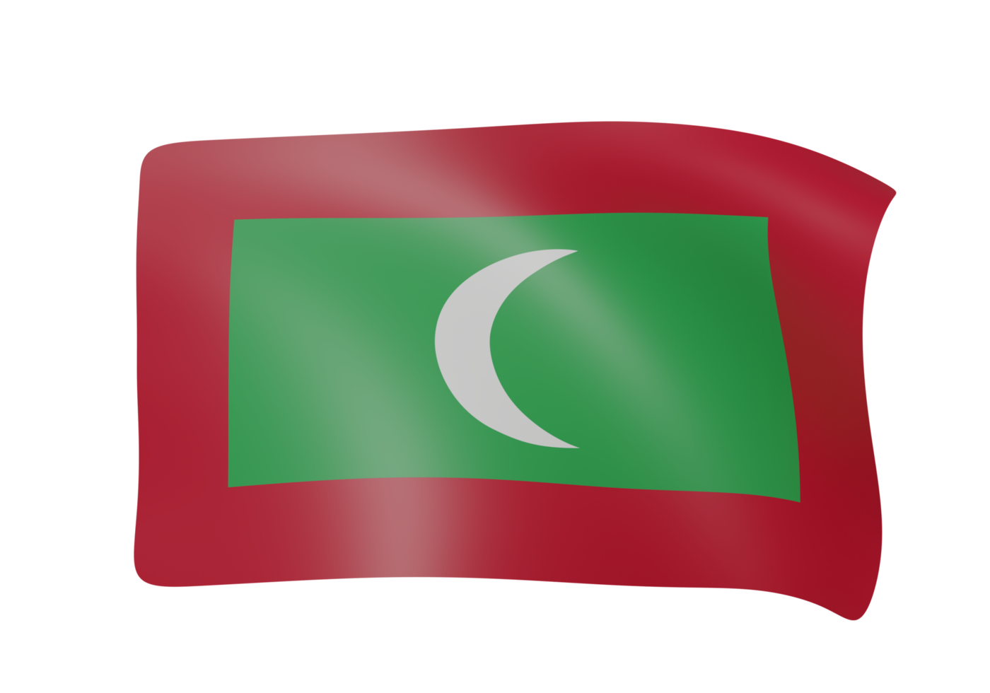 waving flag 3d render png