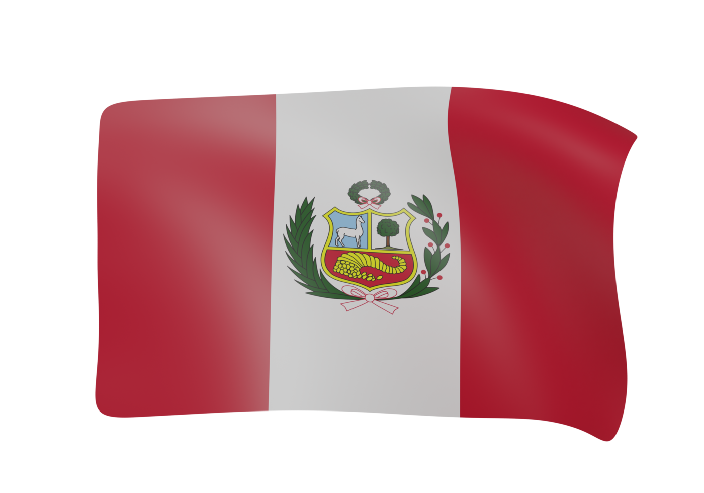 peru waving flag 3d render png