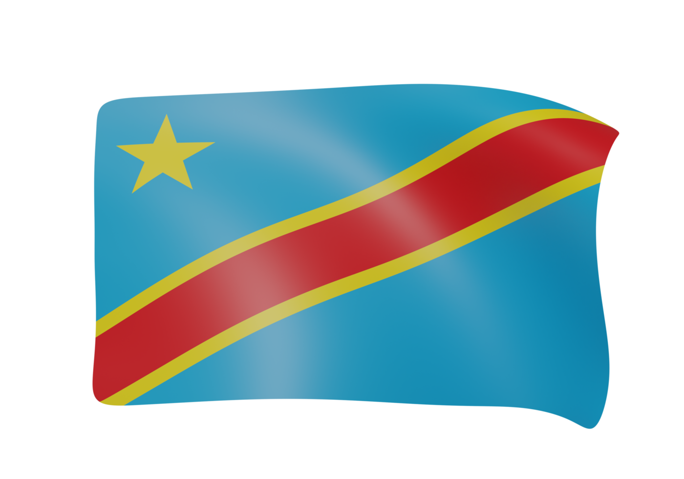 golvend vlag 3d geven png