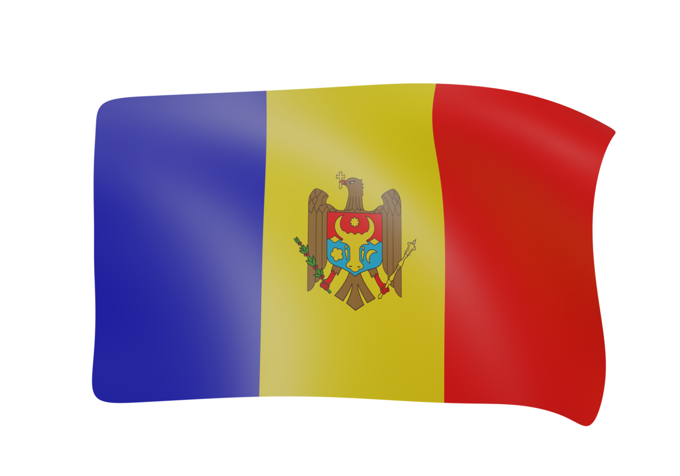 andorra waving flag 3d render png