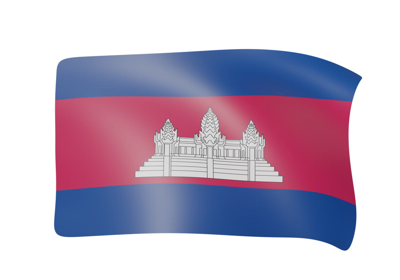 cambodia waving flag 3d render png