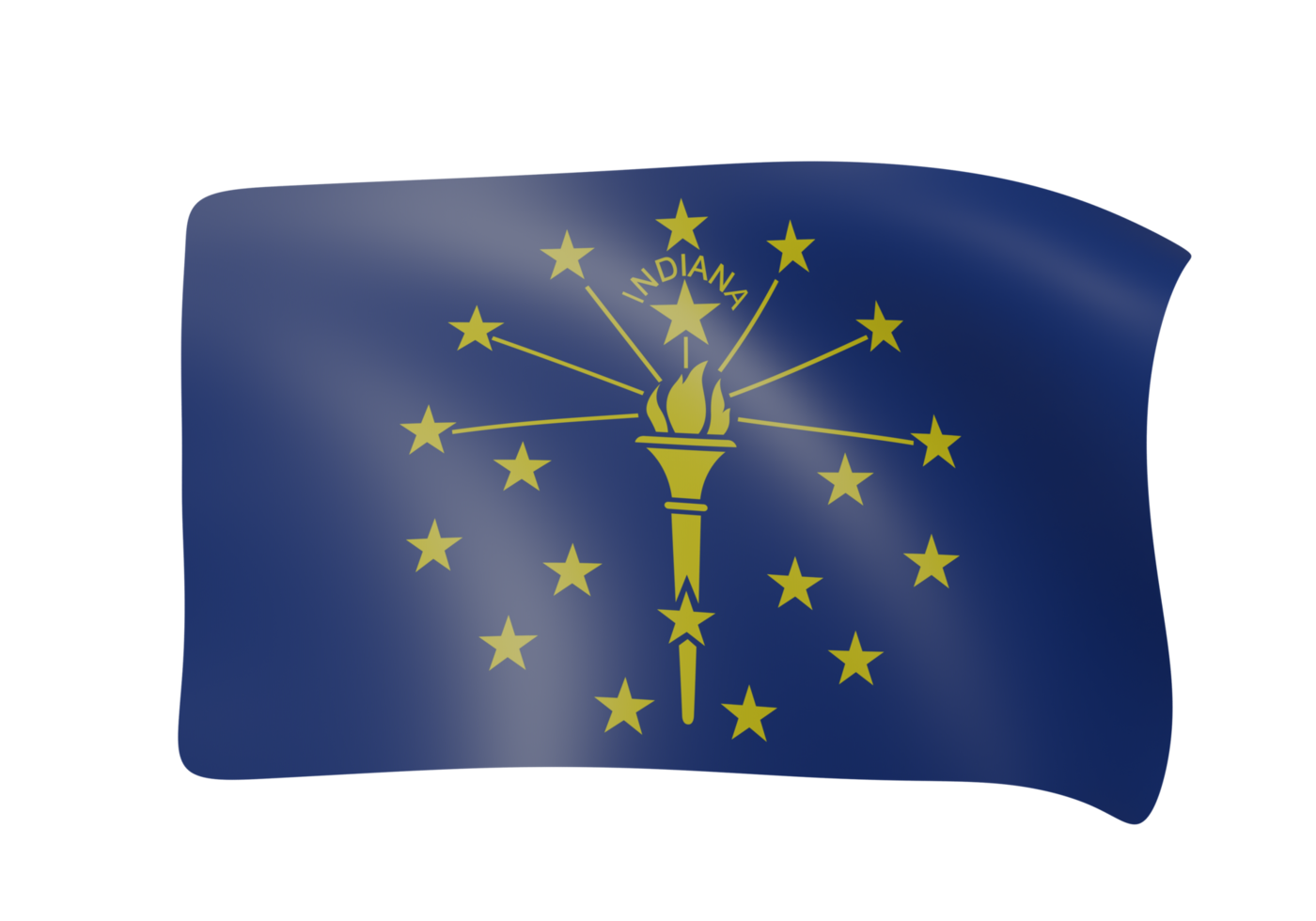 Indiana golvend vlag 3d geven png