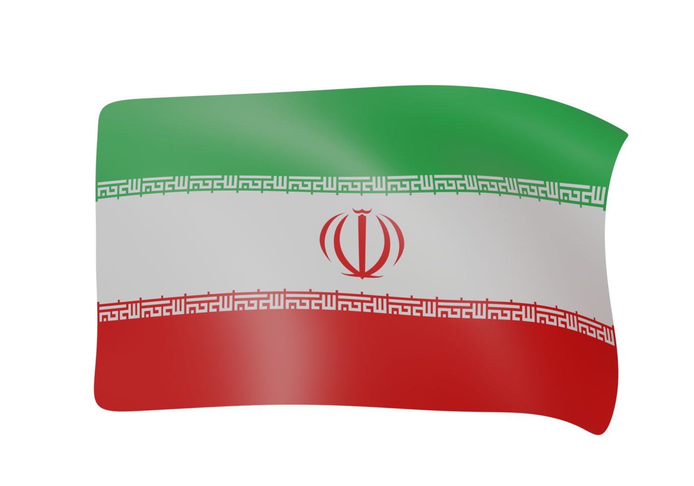 iran waving flag 3d png