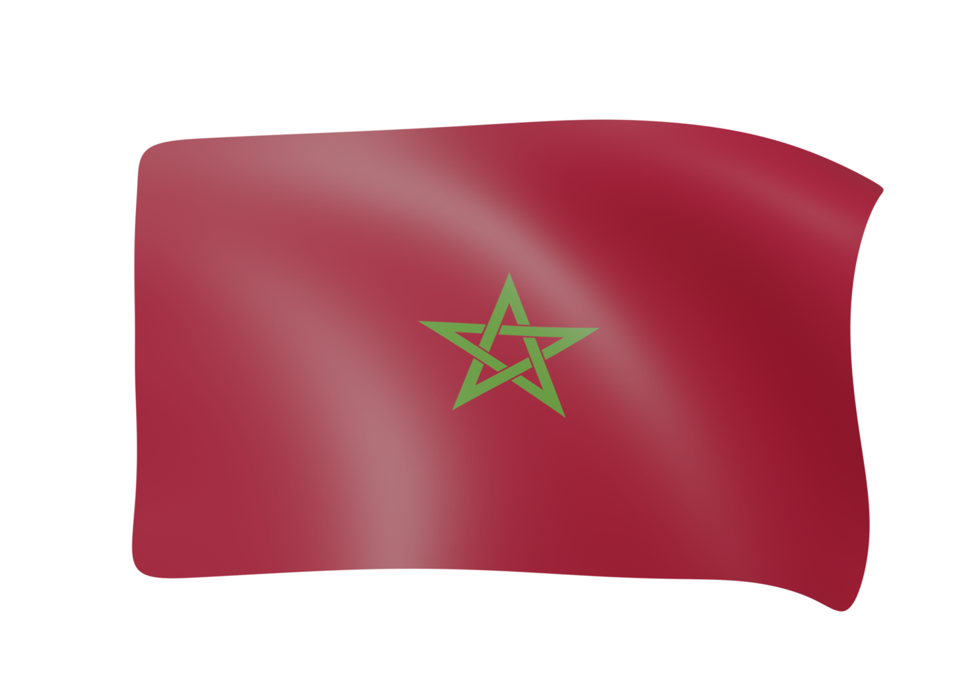 morocco waving flag 3d png