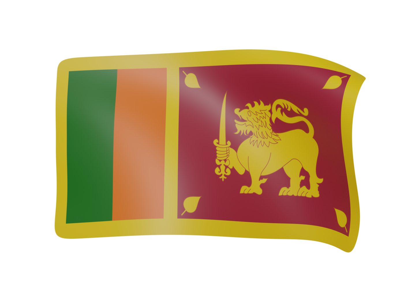 sri langka winken Flagge 3d machen png