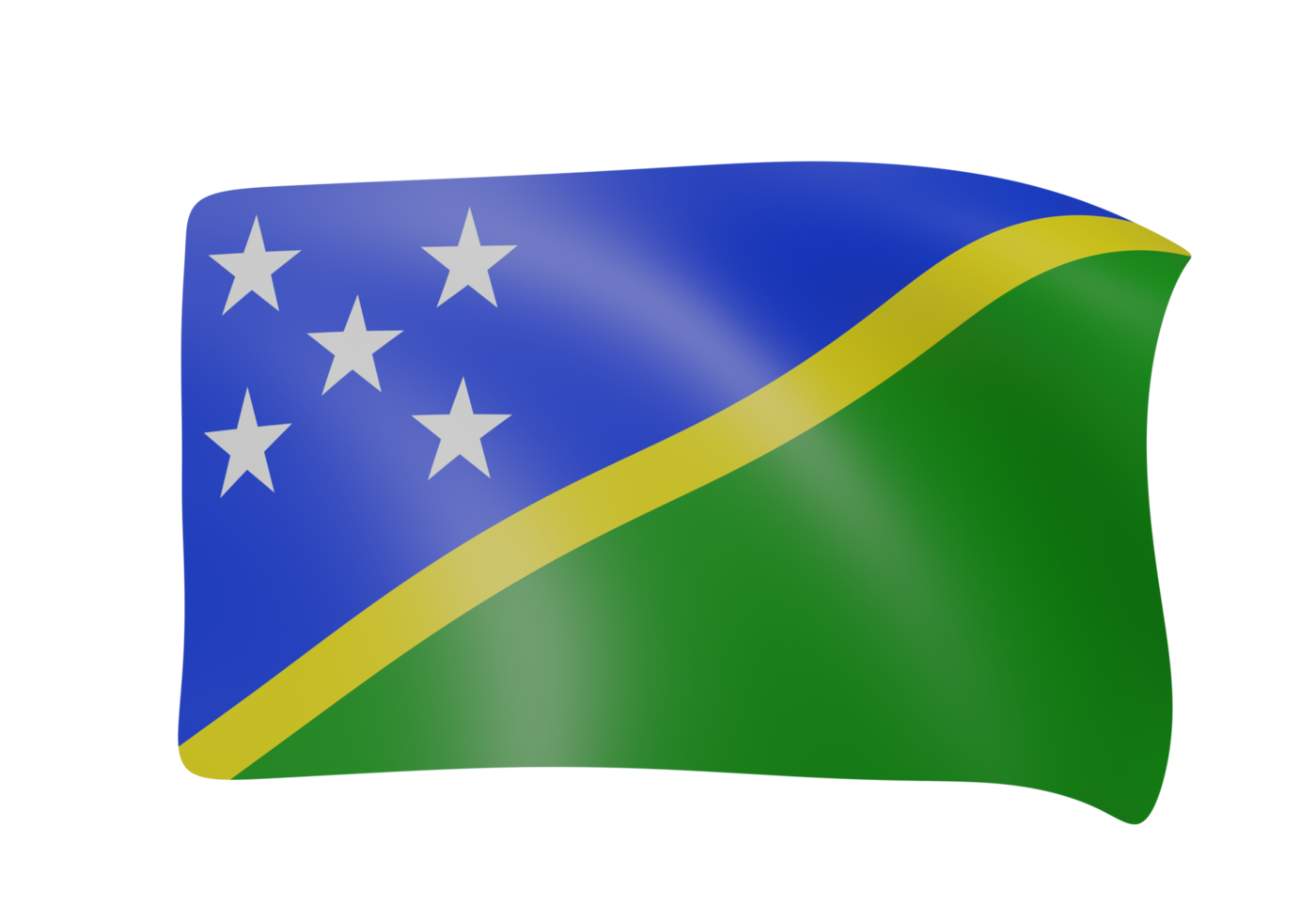 Solomon Islands waving flag 3d render png