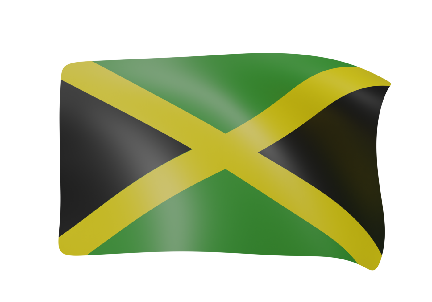 Jamaica acenando bandeira 3d render png