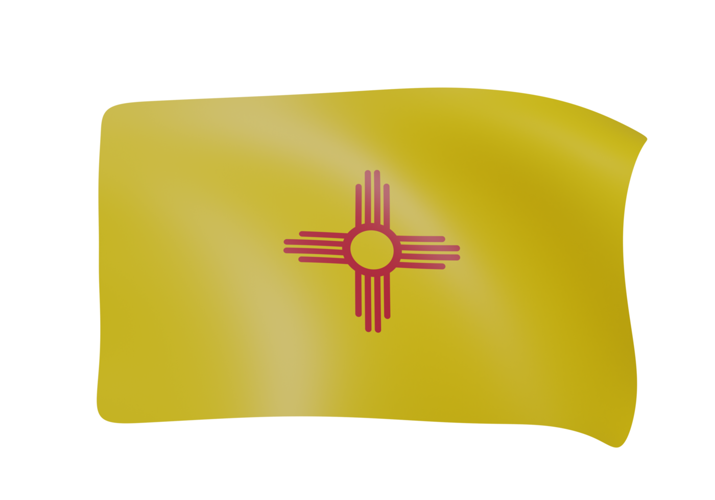 new mexico waving flag 3d render png