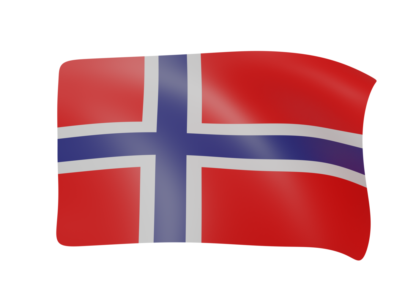Noruega acenando bandeira 3d render png