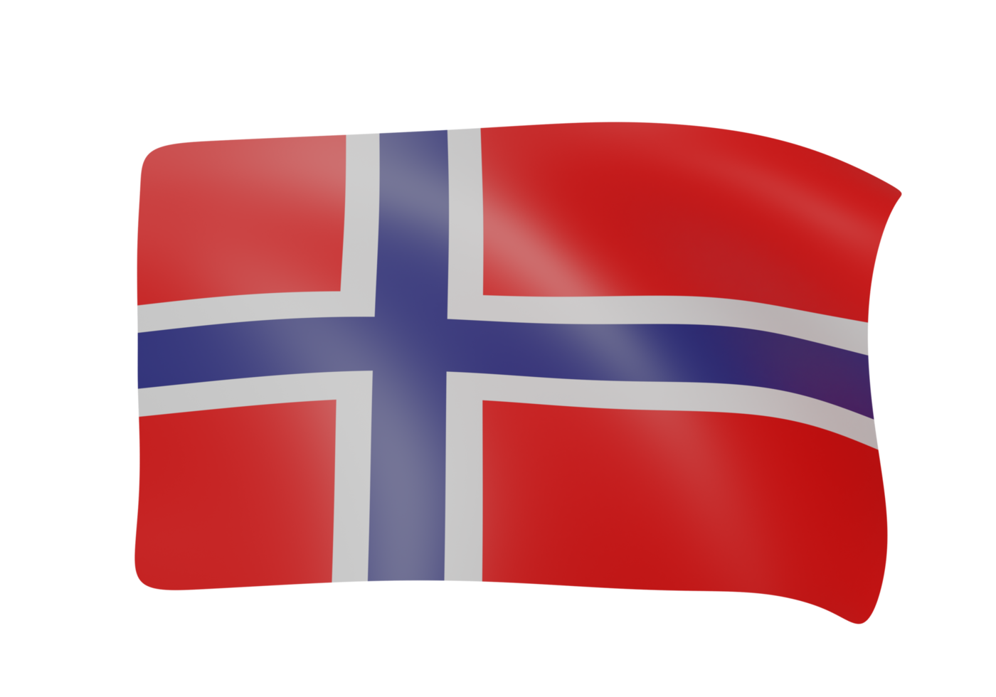 norway waving flag 3d render png