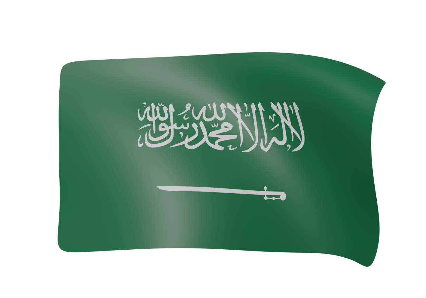 saudia arabia agitando bandiera 3d rendere png