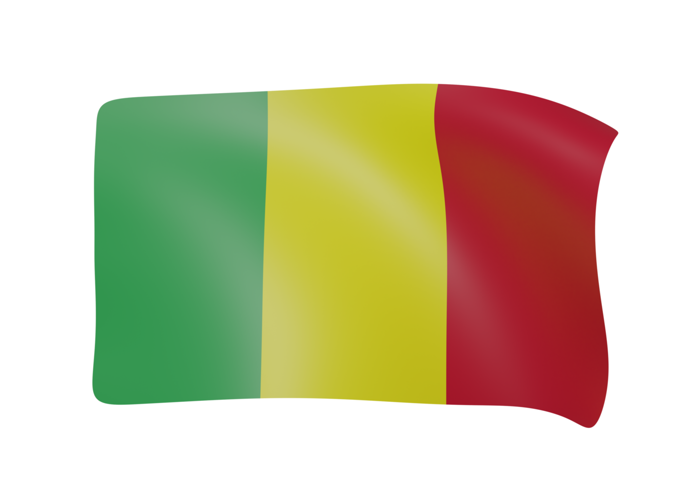 waving flag 3d render png